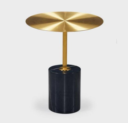 Round Black -Golden Side table Designer Living room Furniture Tables