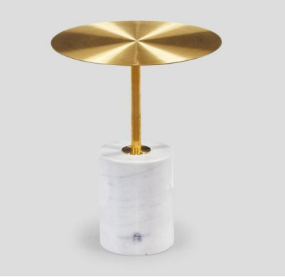 Luxury White side table Living room Side table Faux marble Coffee table
