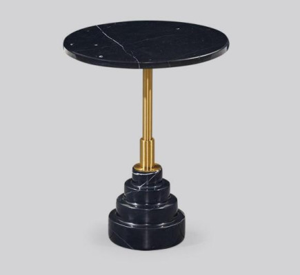 Side Tables Living room Round Modern Black Coffee table Luxury Marble Table
