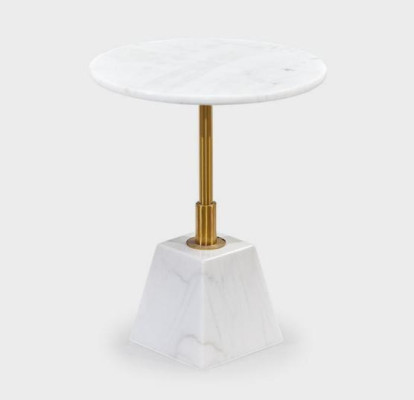 Gold-White Side table Stylish Living room Marble Round Tables