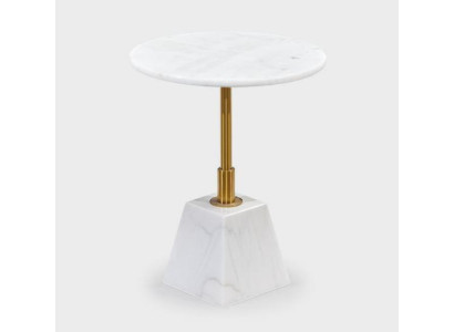 Gold-White Side table Stylish Living room Marble Round Tables