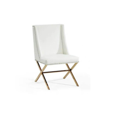 White Dining room chair Designer Textile Furniture stainless steel Metal single seater