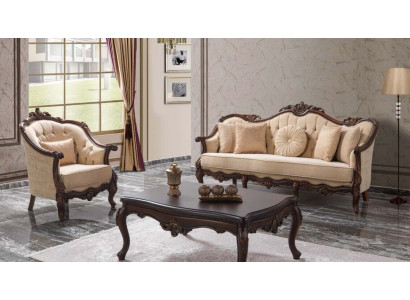 Upholstered sofa Chesterfield Suite Sofa set Fabric Sofa Beige Set