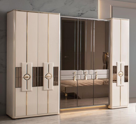 Wardrobe Wardrobe Bedroom Cabinets Beige Modern Wood Luxury