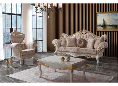 Luxury sofa set complete e couch set beige upholstered sofa fabric sofa sofa