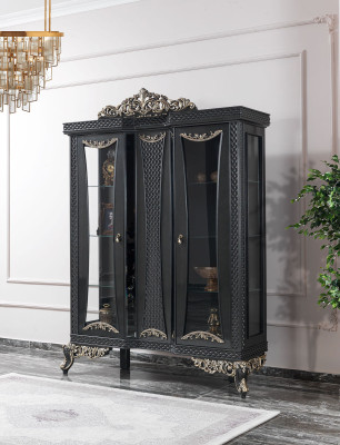 Display case Wardrobe Display cabinet Cabinets Living room Glass Gray Wood new