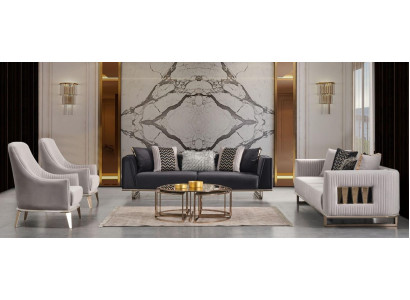 Couch set sofa set three-seater armchair gray fabric sofa set 4 pieces