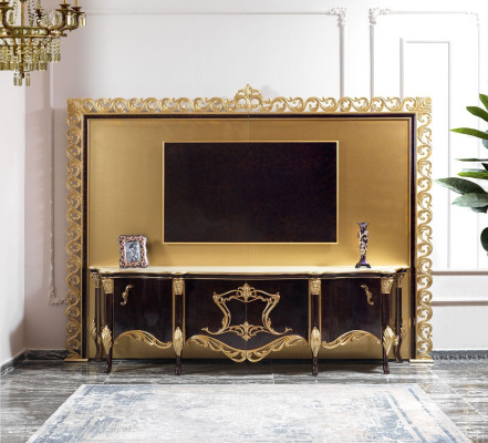TV stand sideboard TV cabinet lowboard wood gold living room table luxury