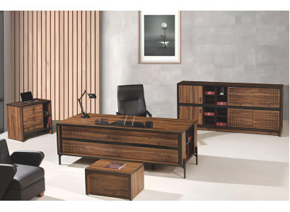 Complete e Study room furniture Desk Office desk 4-piece Wood Brown