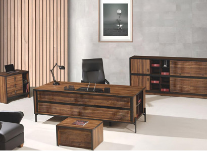 Complete e Study room furniture Desk Office desk 4-piece Wood Brown