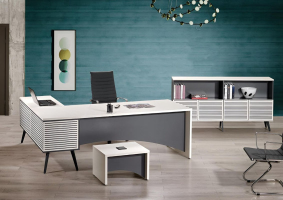 Corner Office table Complete e Office Office desk Set 3-piece Wood Office furniture White new