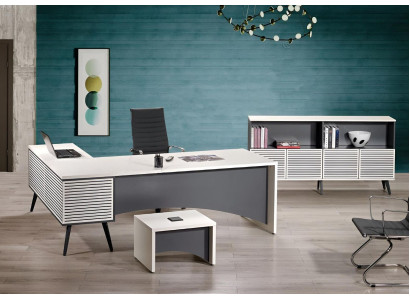 Corner Office table Complete e Office Office desk Set 3-piece Wood Office furniture White new