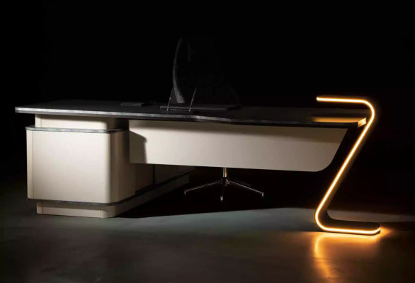 Desk LED Illuminated Design Table Office Furnishings Tables 250cm