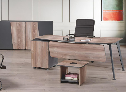 Complete e Study room furniture Desk 3pcs Wood Brown Office furniture