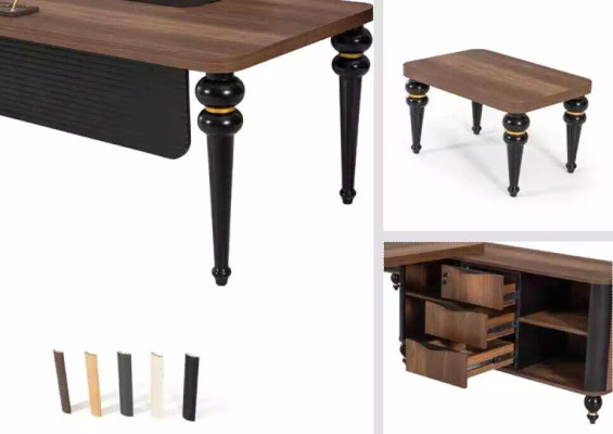 Large Wood Corner desk Study room furniture Chef Tables Wooden furniture