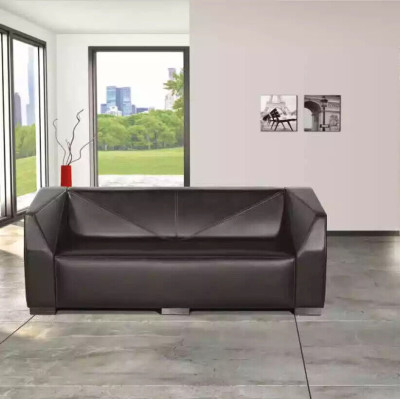 Black study room furniture sofa set three-seater luxury armchair 2-piece
