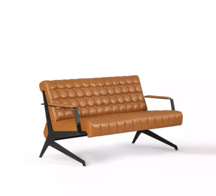 Light brown study room seating set two-seater armchair office set 2+1