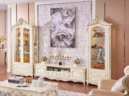 Living room set luxury TV stand 2x display case 3 pieces new indoor area