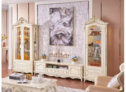 Living room set luxury TV stand 2x display case 3 pieces new indoor area