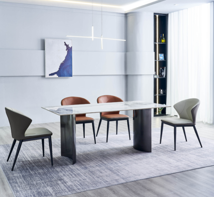 Dining room Furniture Modern Dining table 6x upholstered chairs Designer Dining set