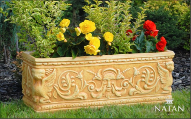 Flower basket flowers vessel garden patio decoration statue figures flower box