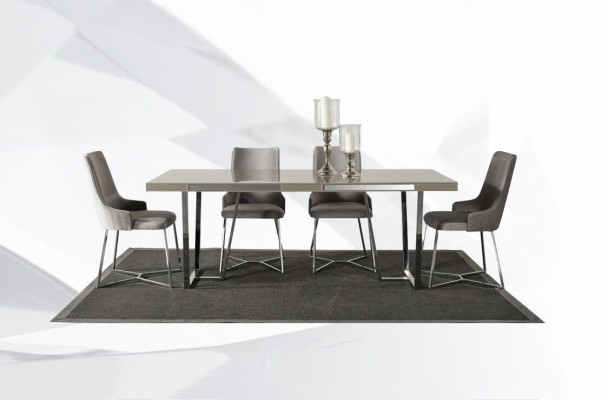 Dining corner Dining room Group Dining set Dining table Chairs 7pcs Wood Gray