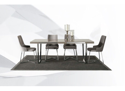 Dining corner Dining room Group Dining set Dining table Chairs 7pcs Wood Gray