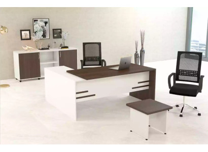 White Office Set Luxury Study room Furnishings Complete's Set 3pcs