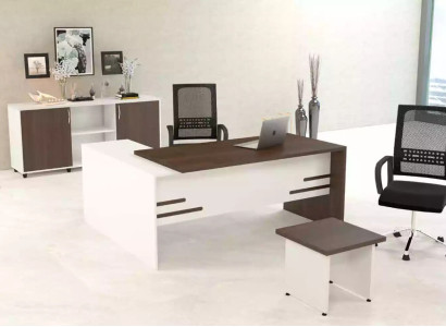 White Office Set Luxury Study room Furnishings Complete's Set 3pcs