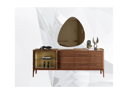Sideboard with Mirror Sideboard Wardrobe Wooden Cabinet Brown Chest of drawers Design