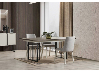 Dining corner Dining set White Dining room Group Dining table Chairs 7pcs Wood