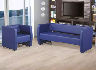 Blue e Complete e Sofa set Office Furnishings luxury upholstered suite 2+1