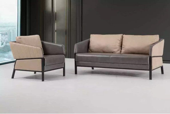 Gray Sofa 2 Seater Modern Couch Office Furniture Upholstered Sofa Designer