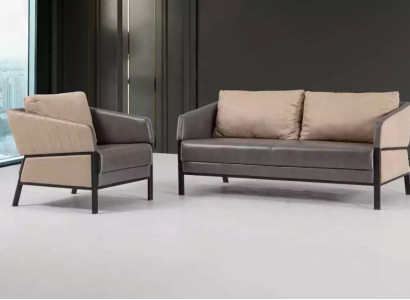 Gray Sofa 2 Seater Modern Couch Office Furniture Upholstered Sofa Designer