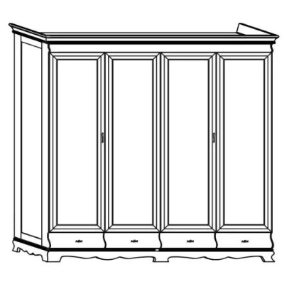 Wardrobe Bedroom Wardrobe brown Color Baroque Rococo Cabinets