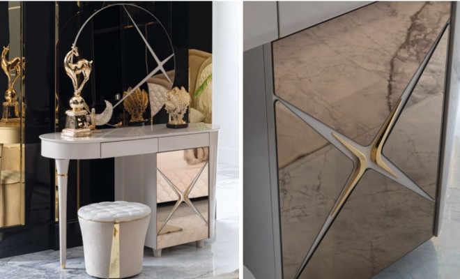 Dressing table Bedroom Stool Set Chest of drawers Table Classic Console Stool