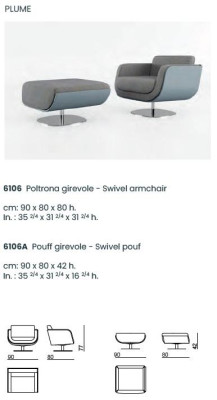 Swivel footstool Design Bizzotto Living room Italian Furniture Relax Stool