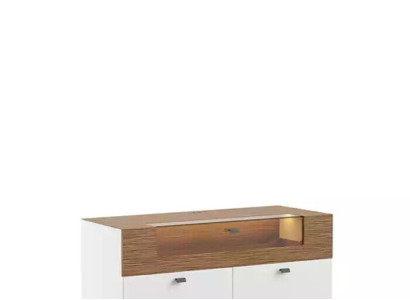 Wall unit TV stand White TV cabinet Lowboard Display case Wood Modern Living room