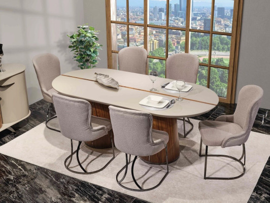 Luxury Dining room Set Dining table 6x Chairs Designer Furniture 7 pcs Dining set Suite
