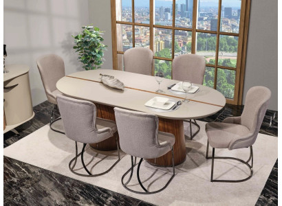 Luxury Dining room Set Dining table 6x Chairs Designer Furniture 7 pcs Dining set Suite