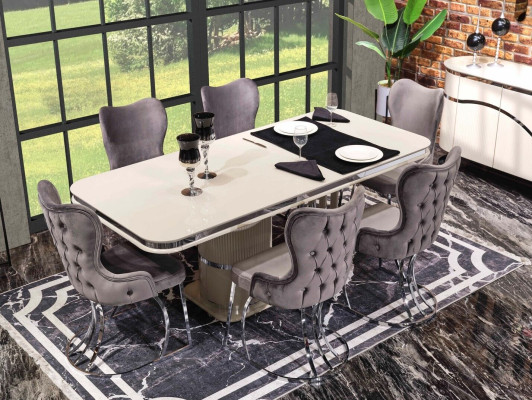 Design Dining room Group Table Chairs Wooden table Dining room Set 9 pieces.