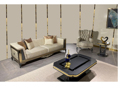 Design Sofas Upholstery Couches Textile Relax Sofa set 3+1 Seater Set