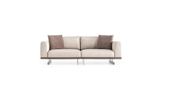 Beige Modern Sofa Set Three Seater Two-seater Set Luxury Fabric Furniture