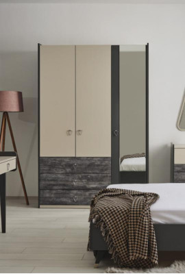 Wardrobe Wardrobe Multipurpose Wardrobe Gray Material Wood Cabinets