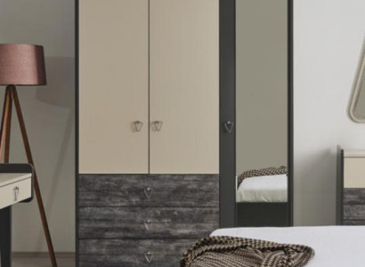 Wardrobe Wardrobe Multipurpose Wardrobe Gray Material Wood Cabinets