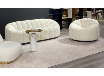 exclusive s Cozy White Living room 3 Seater Sofa Modern 2x Armchair new