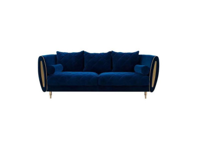 Design Blue 3 Seater Relax Sofas Sofa Textile Upholstery Couch Fabric Couches