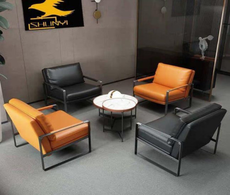 stylish 4x Armchair Upholstery Seater Modern Design Leather Armchair Lounge Luxury