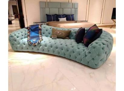 Sofa 3 Seater Chesterfield Green Upholstery Sofas Design Imitation leather new Modern