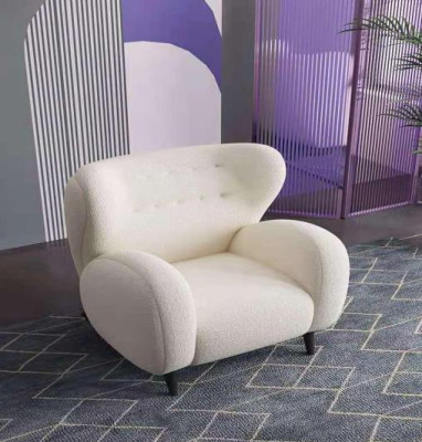 Stylish Modern Armchair White Armchair TV Couch 1 Seater Sofa Textile